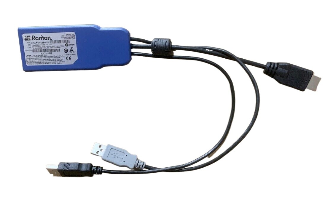 RARITAN Dominion KX II KVM CIM Model D2CIM-DVUSB HDMI Dual USB Adapter Dongle