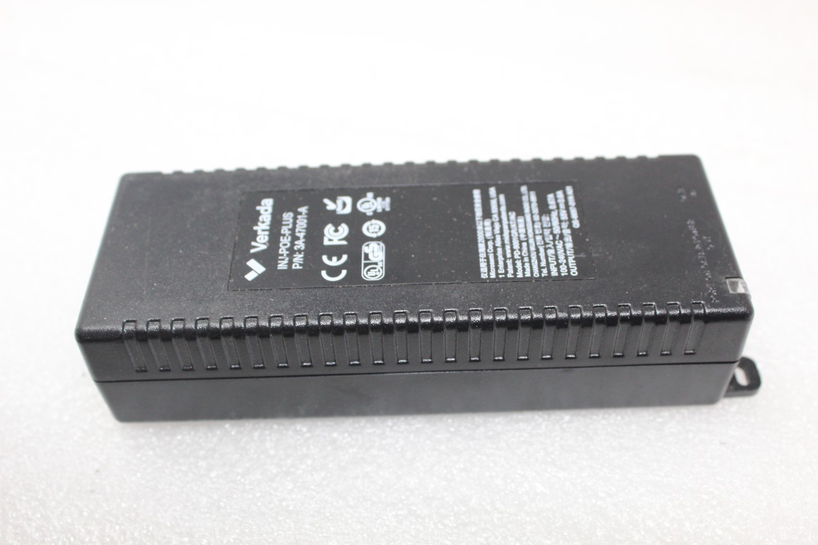VERKADA Port Power Over Ethernet INJ-POE-PLUS 3A-47001-A 55V 0.6A QS-6697-01N