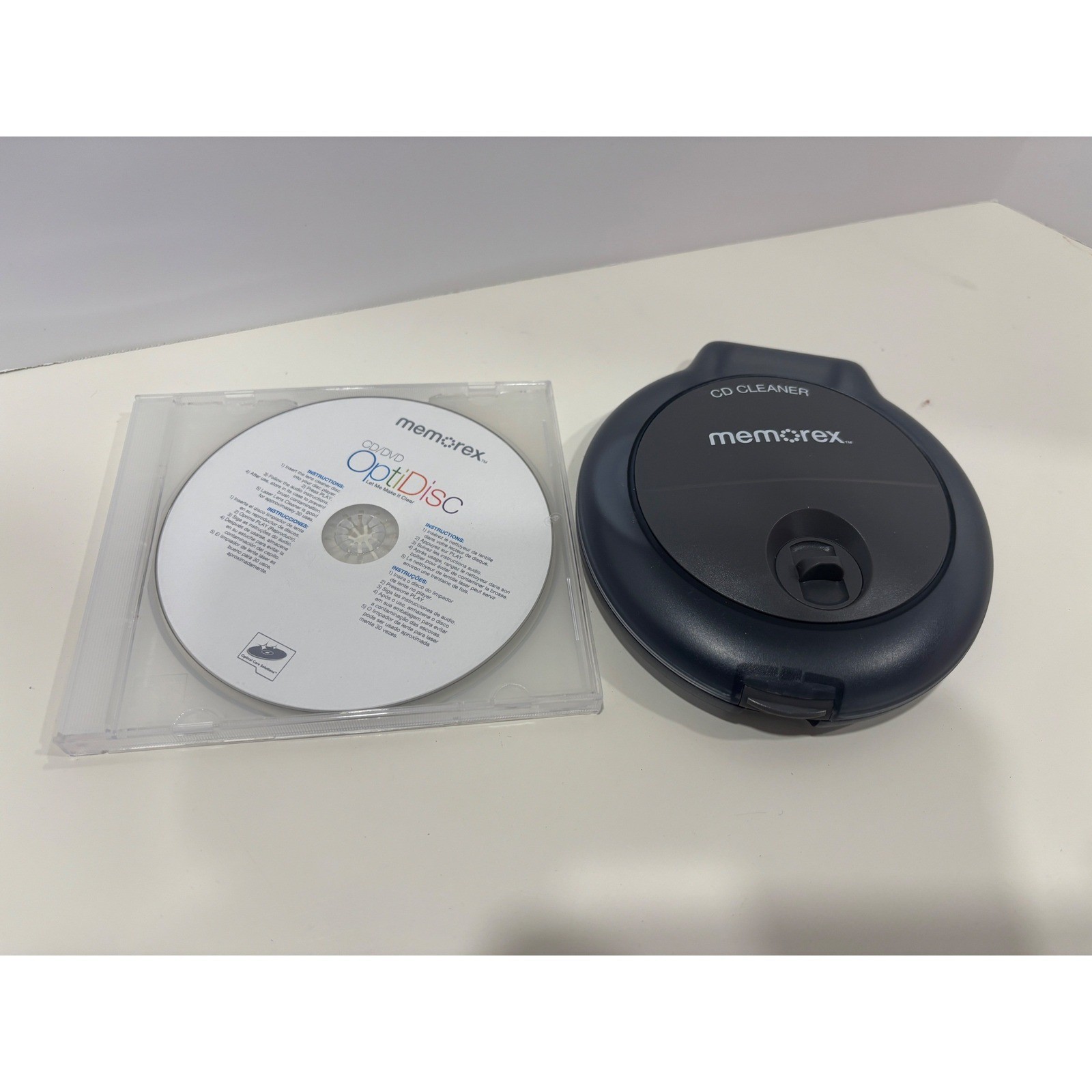 Memorex CD Cleaner Manual Disc Cleaning Device and OptiDisc CD/DVD Lens Cleaner