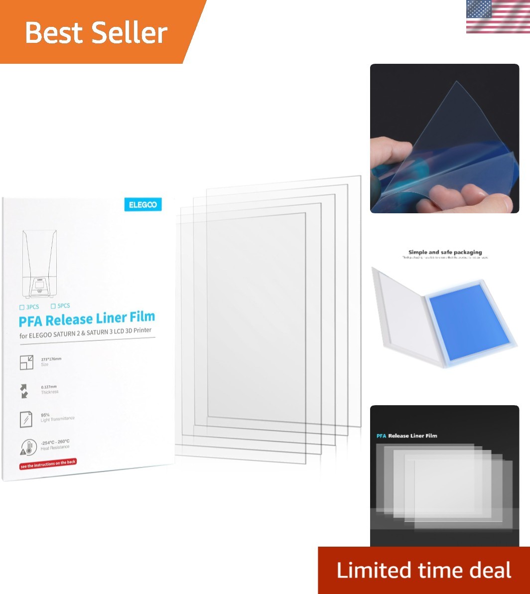 5PCS PFA Release Liner Film for Saturn 2/8K/3/4 Printer - 273x176mm, 0.127mm