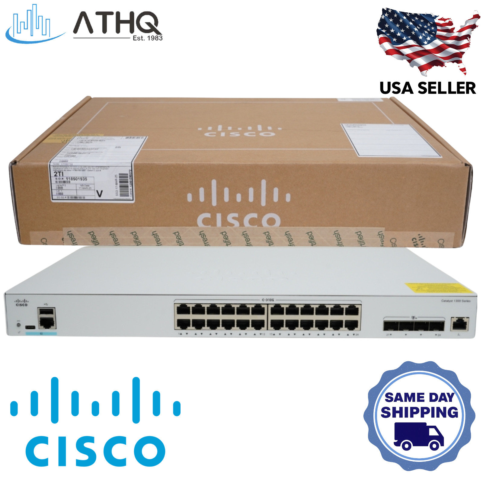 Cisco Catalyst C1300-24XT 20x 10GBASE-T 4x SFP+ Combo Layer 3 Managed Switch