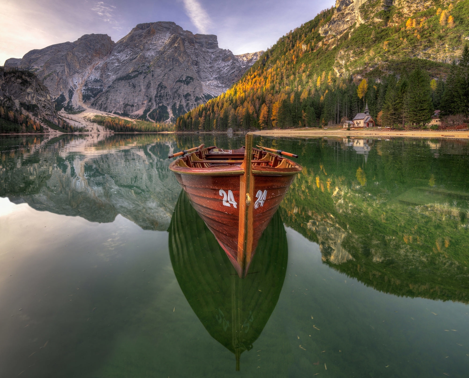 Landscape nature boat lake mountains Custom Gaming Mat Desk