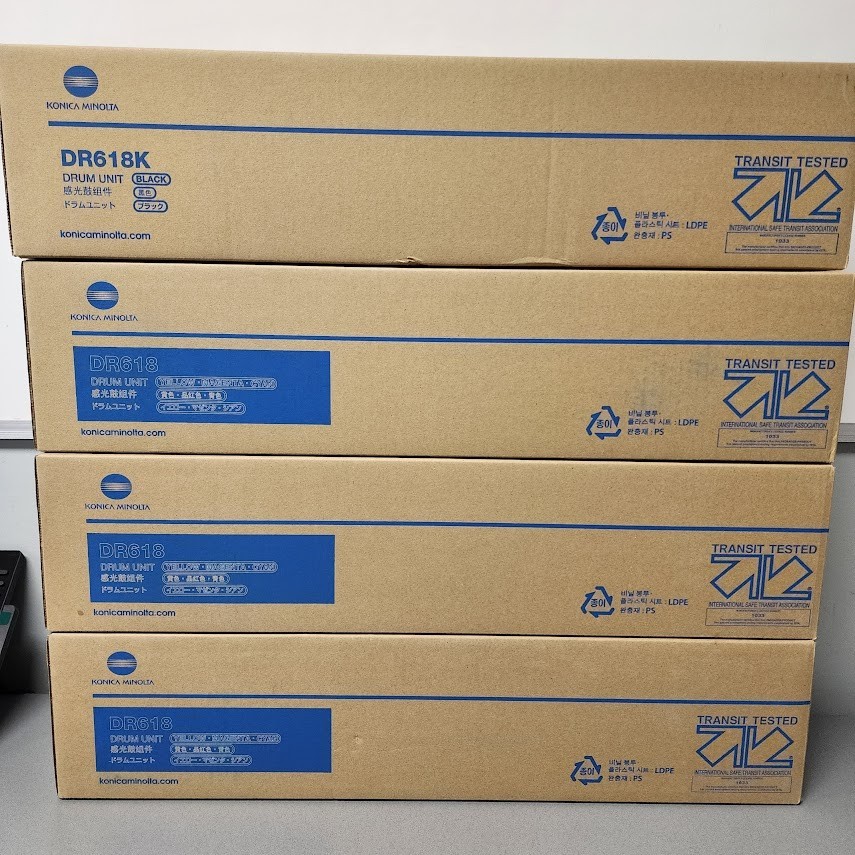 Genuine Konica Minolta DR618 Drum Unit Lot 4pc YMC ACV8-0TE + Black ACV8-0RE