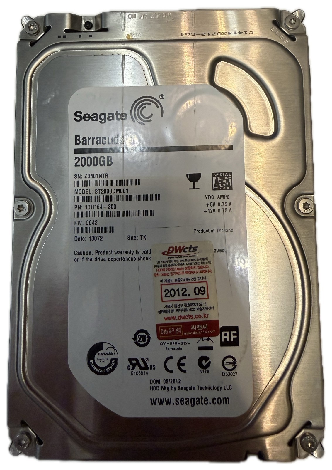 Seagate Barracuda 2TB ST2000DM001 3.5 SATA 7200RPM Hard Drive Working Erased