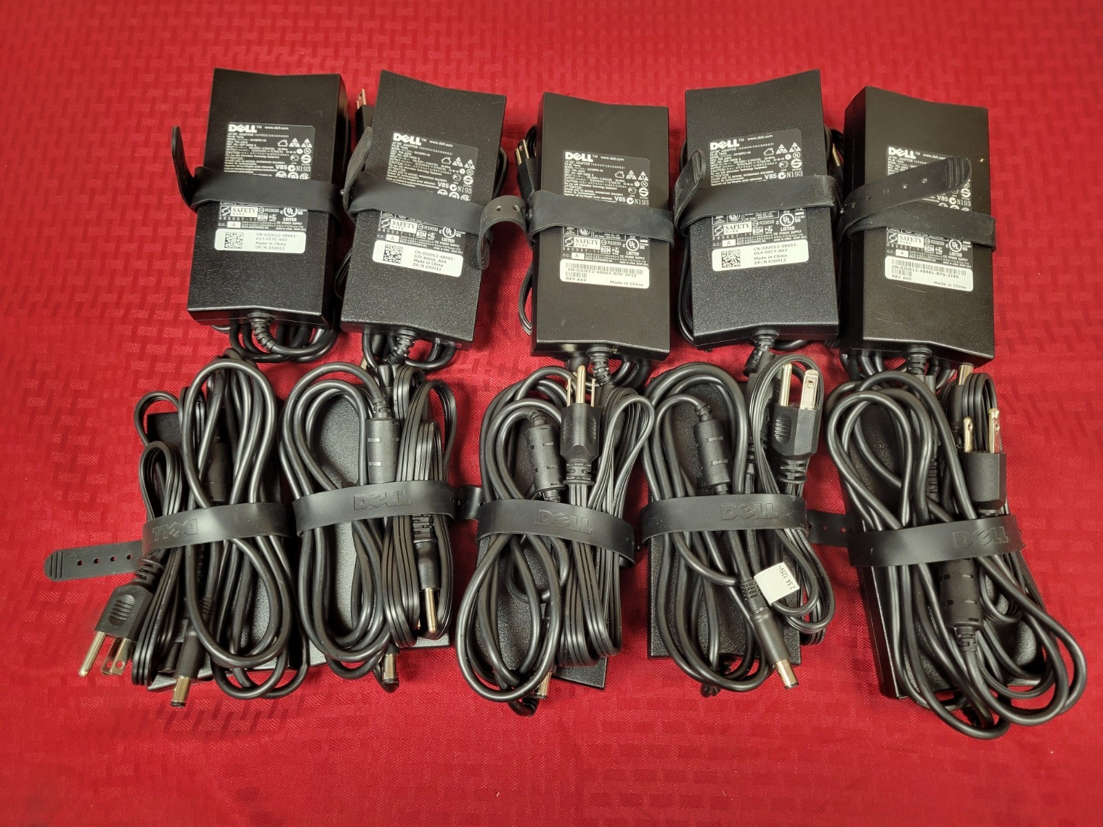 Lot of 10 Dell 19.5V 6.7A 130W DA130PE1 PA-4E LARGE TIP 7.4MM WITH POWER CORD
