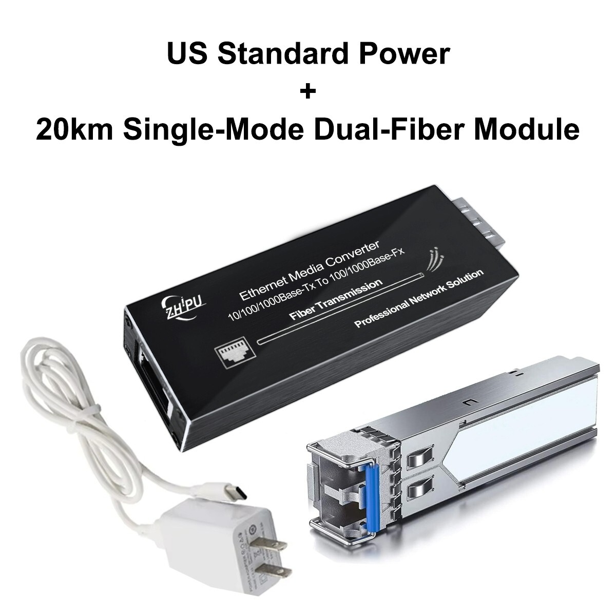 Mini Gigabit Fiber Media Converter 10/100/1000Mbps Ethernet with SFP &SC Module