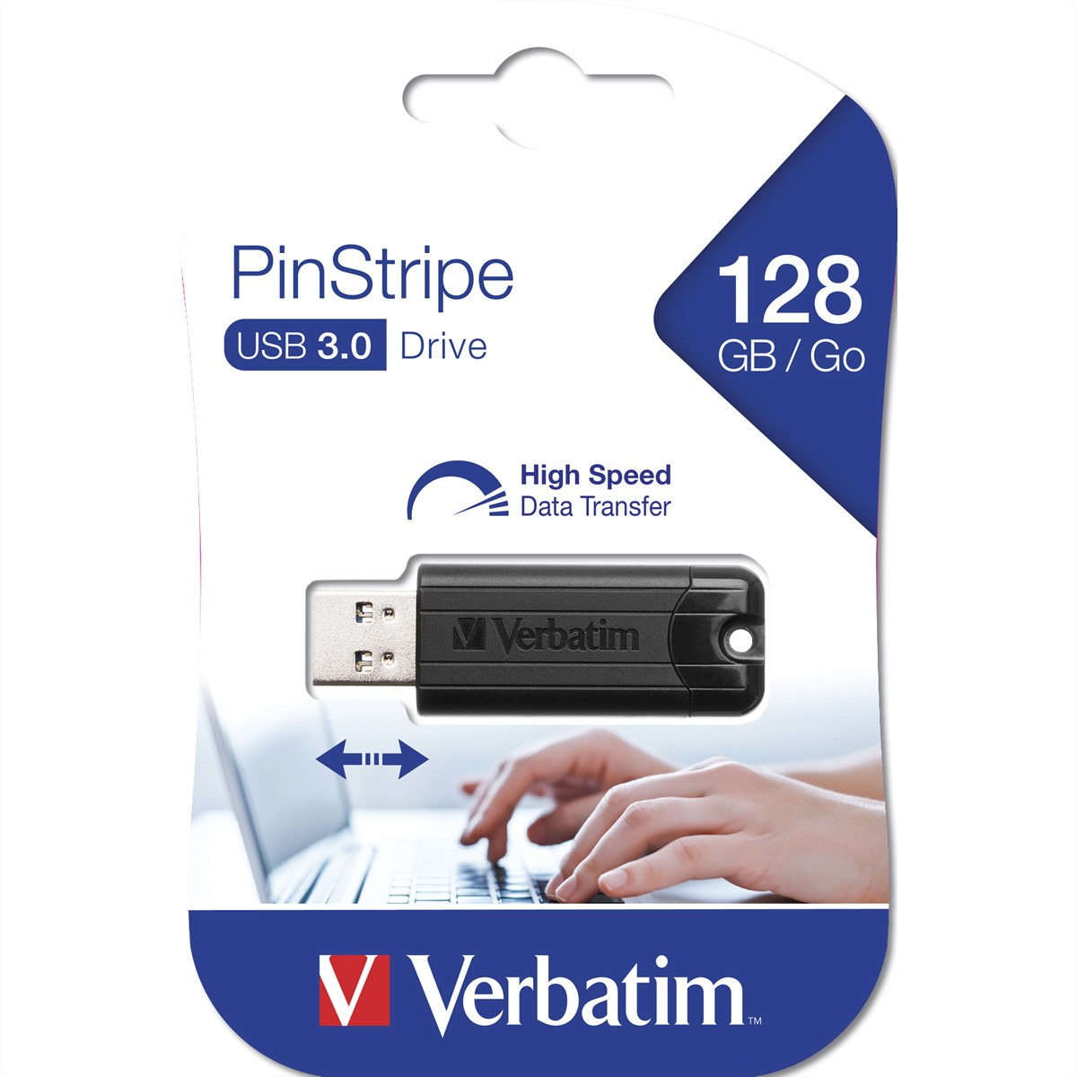 Verbatim Store n Go 128GB Pinstripe USB 3.0 Black 49319 USB Flash Drive 49319