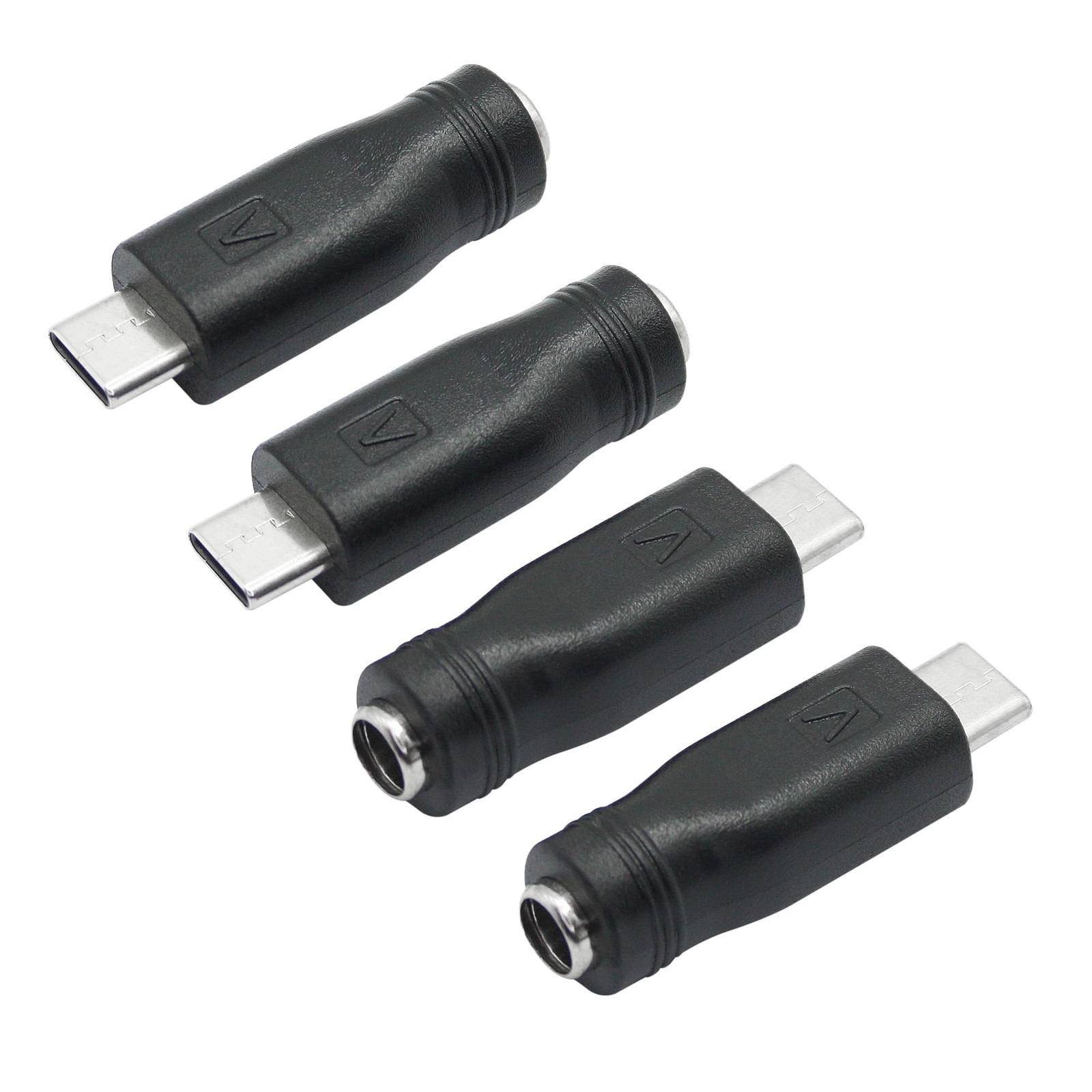 DC 5.5mm x 2.1mm to USB C Adapter, Connector Convert Plug 5V Black