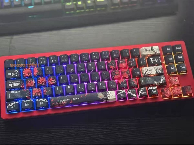 Tokyo Ghoul Kaneki Ken Keyboards Keycap Side Engraved PBT For Cherry MX 129 Keys