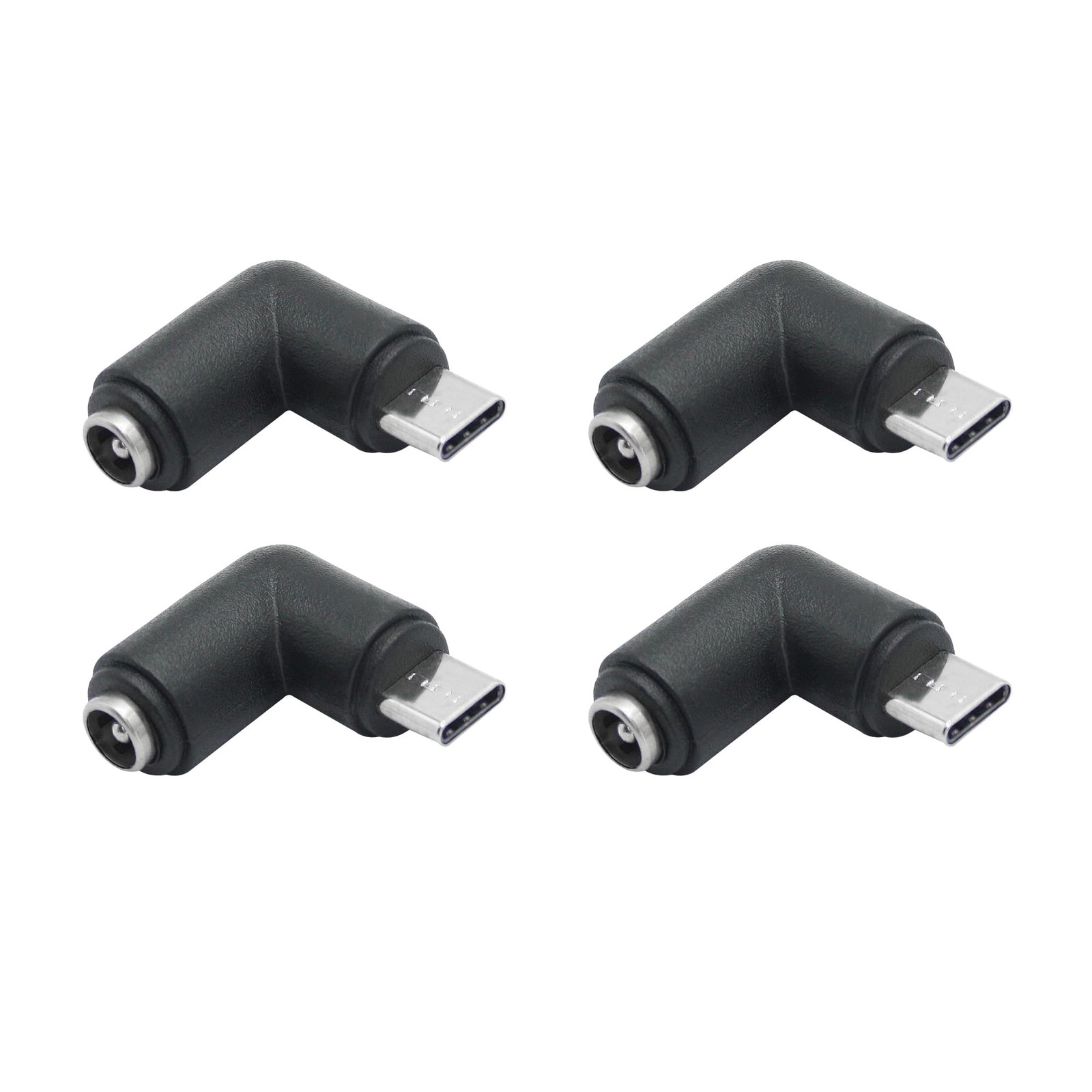 4 PCS DC 5.5x2.1mm To USB C Adapter 90 Degree Right Angle 5521 5V Power