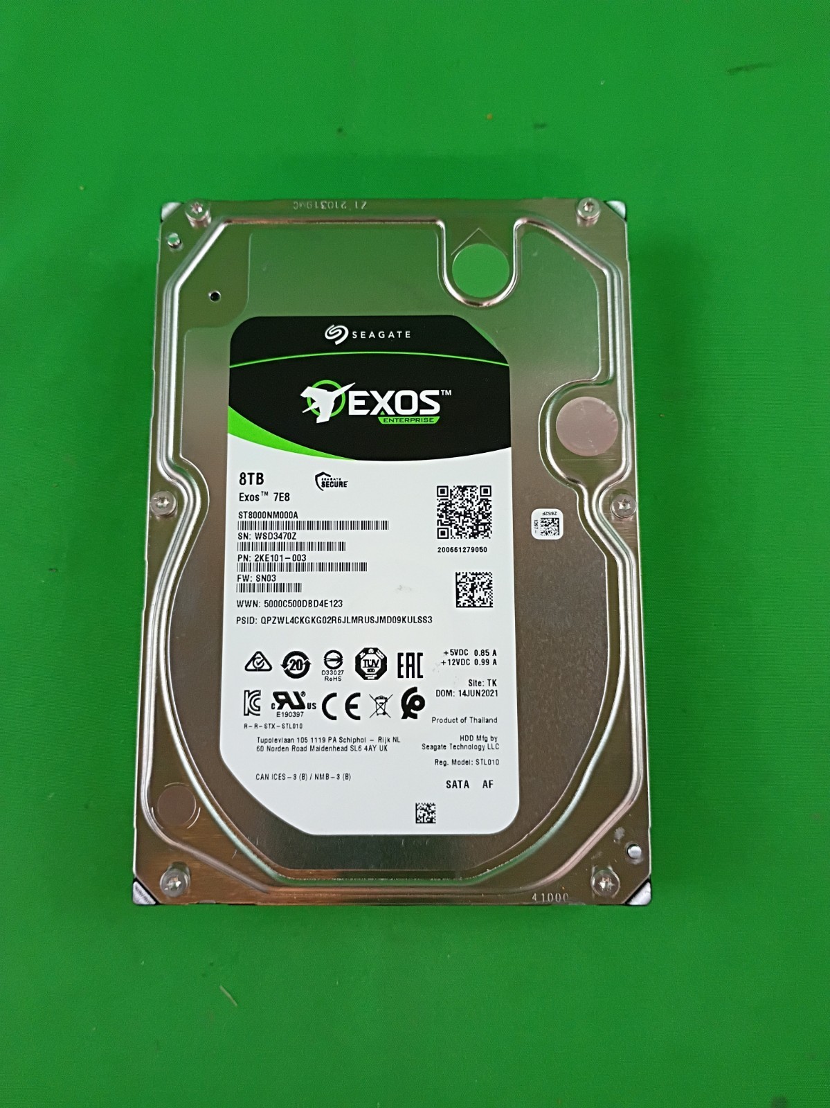 Seagate Exos 7E8 8TB 3.5" SATA Enterprise HDD ST8000NM000A 100% Health