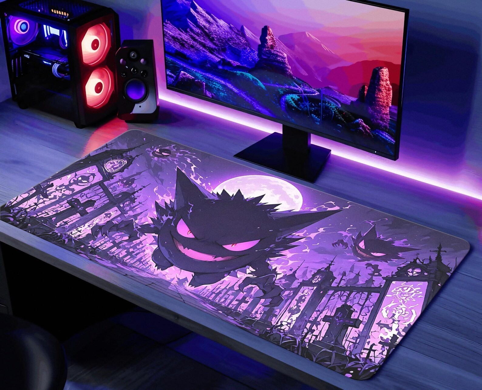 Ghost Type Pokemon Gengar Halloween Gaming Mouse Pad Desk Mat Accessories