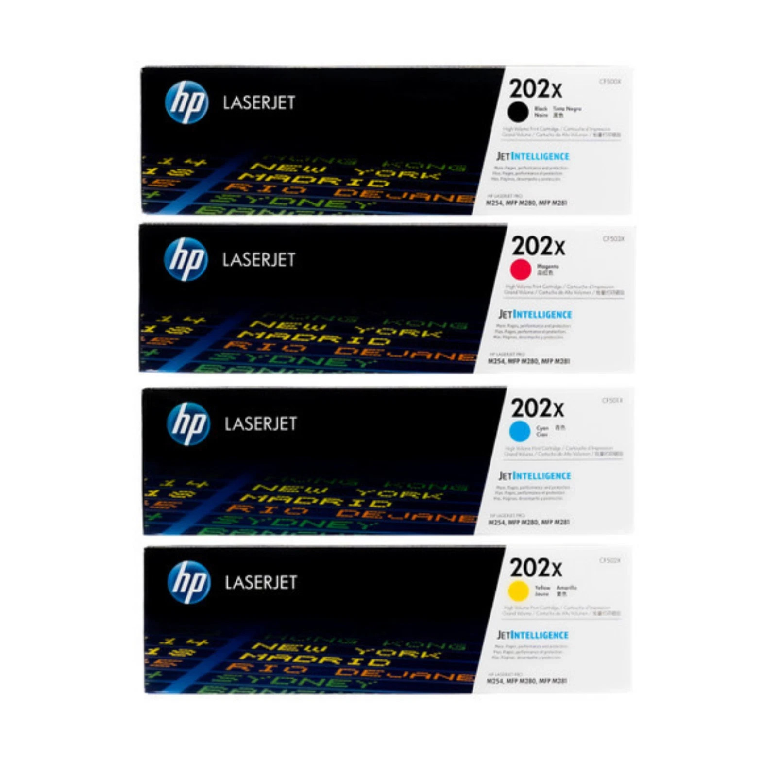 Genuine HP 202X Toner 4 Pack High Yield CMYK CF500X CF501X CF502X CF503X