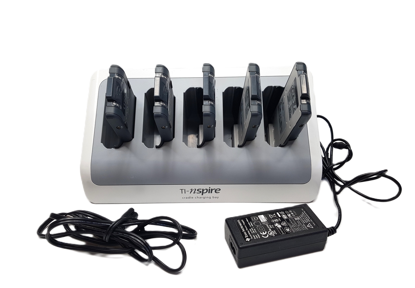 TI-nspire Graphing Calculator Cradle Charging Bay 5 Cradles 1 Cord/Adapter