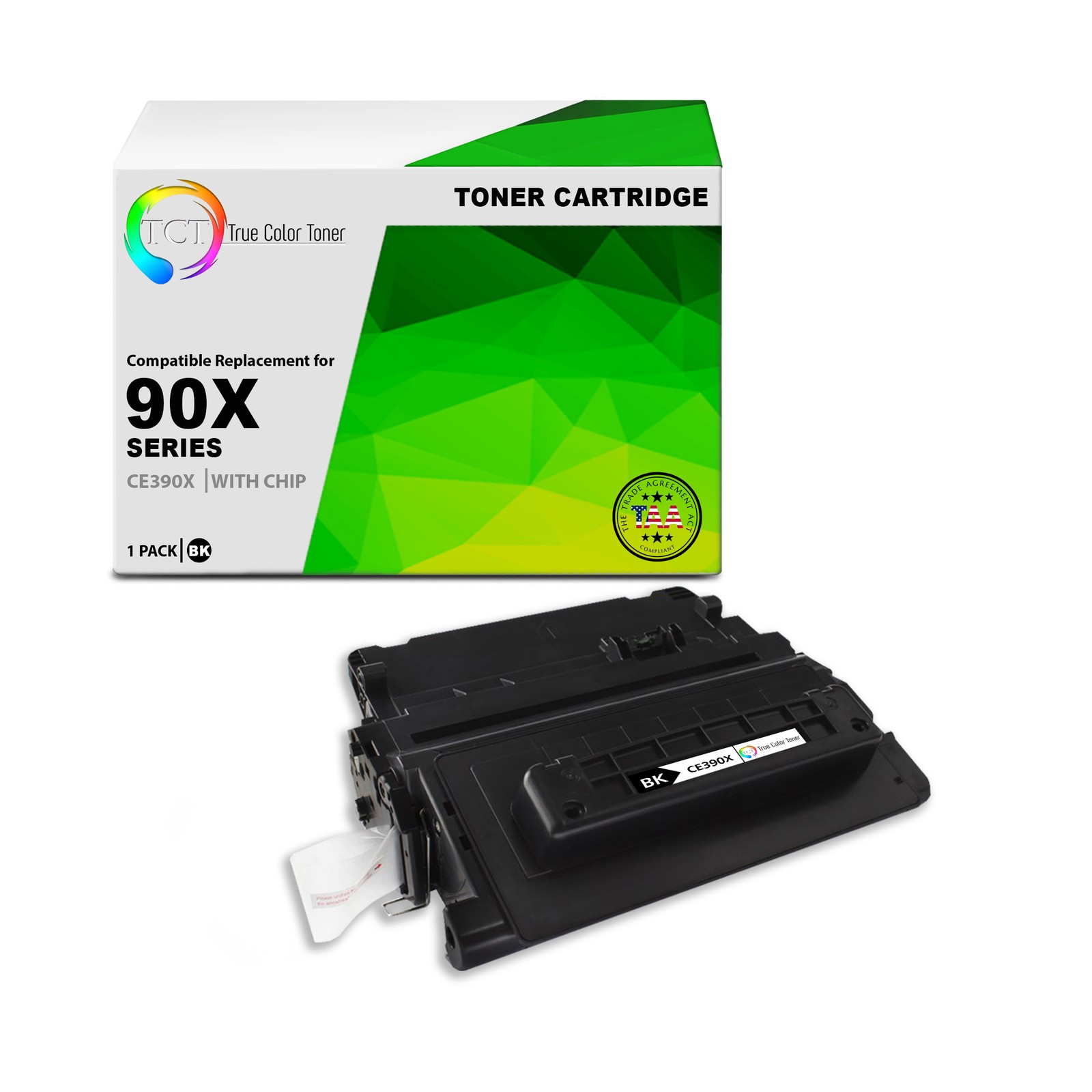 TCT CE390X TAA Compliant Toner Cartridge Replacement for HP CE390X - 90X
