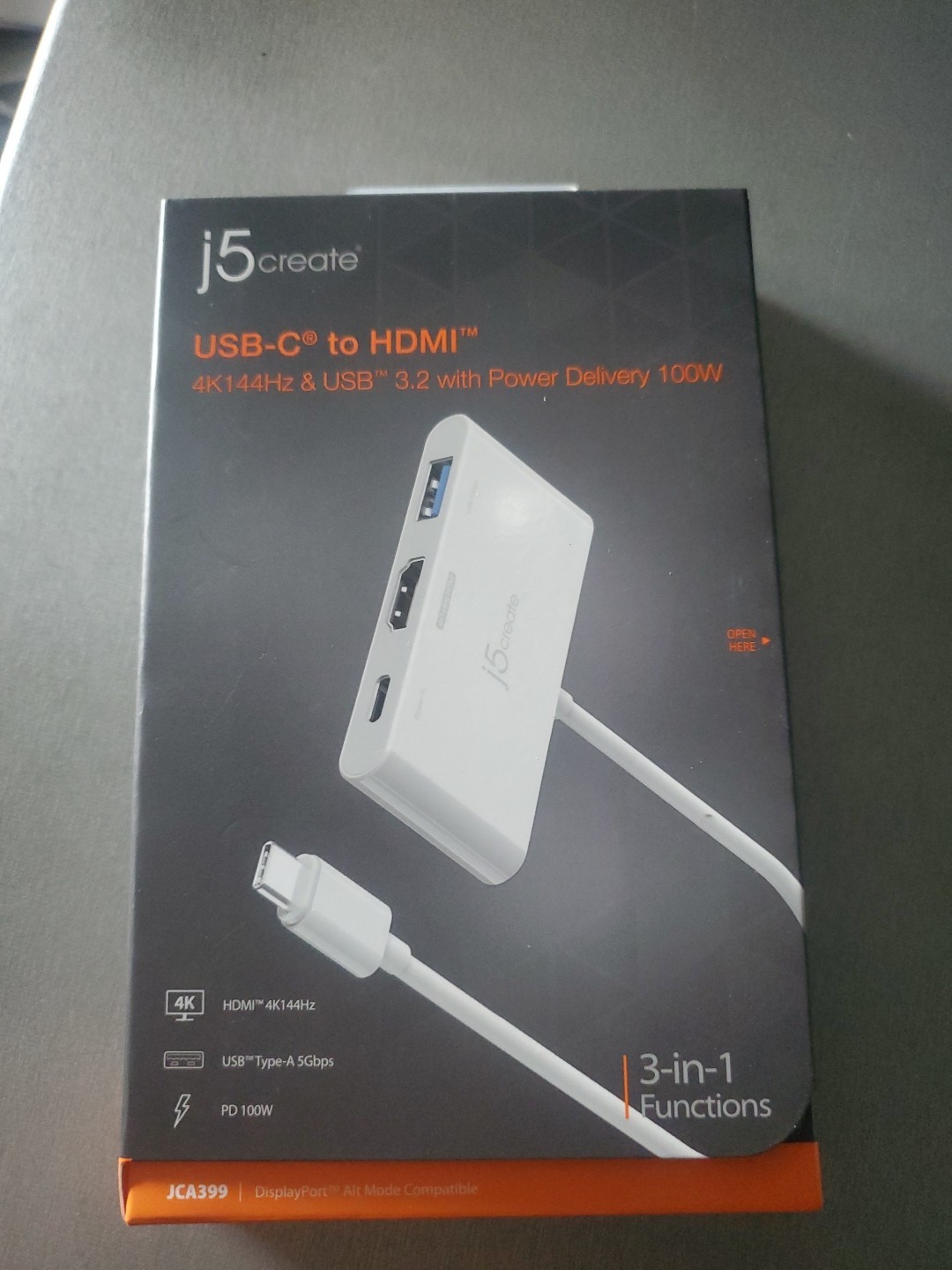 j5 Create USB-C to HDMI JCA399 (D2) with power delivery 100w NEW (e4)