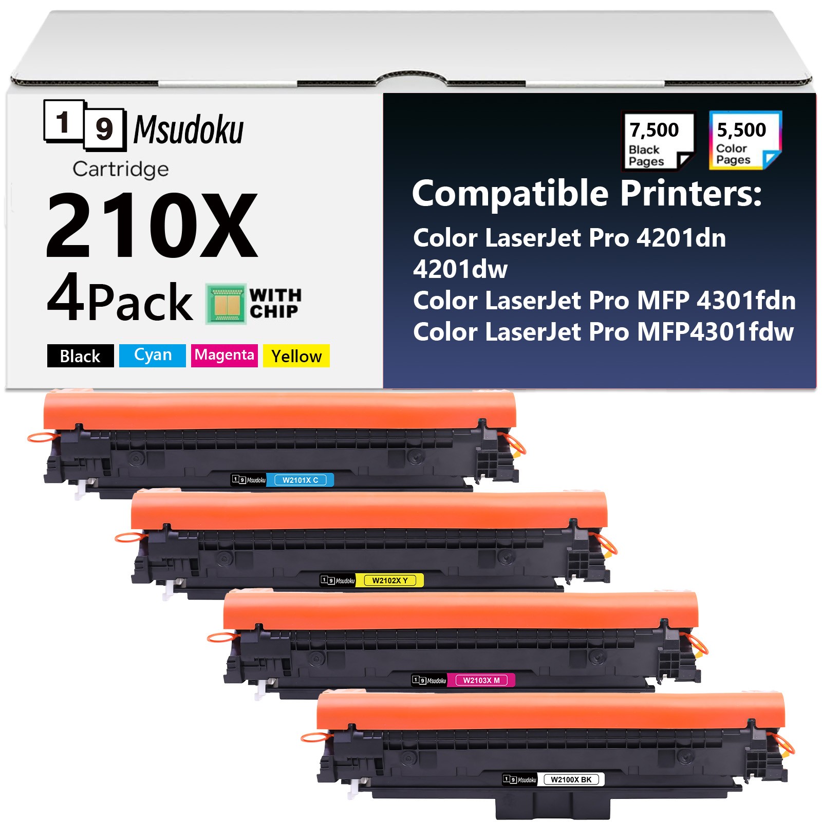 W2100A 210A W2100X 210X Toner for HP 4201dn 4201dw MFP 4301fdn 4301fdw With Chip