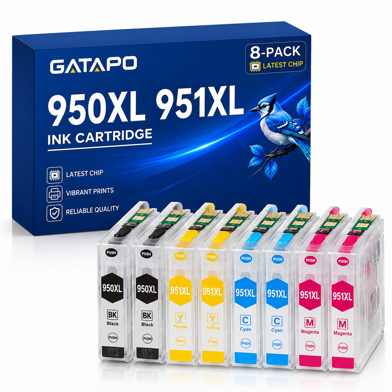 8PK Ink Cartridge for  950XL 951XL OfficeJet Pro 8100 8600 8610 8620