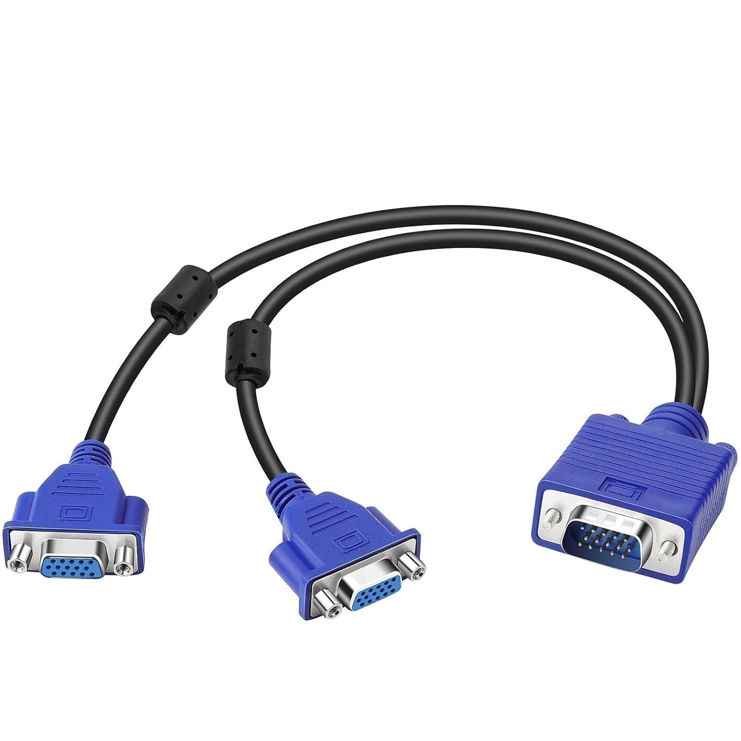 VGA Y-Splitter Male 2 Female Dual Monitor Adapter Cable for Duplication Screen