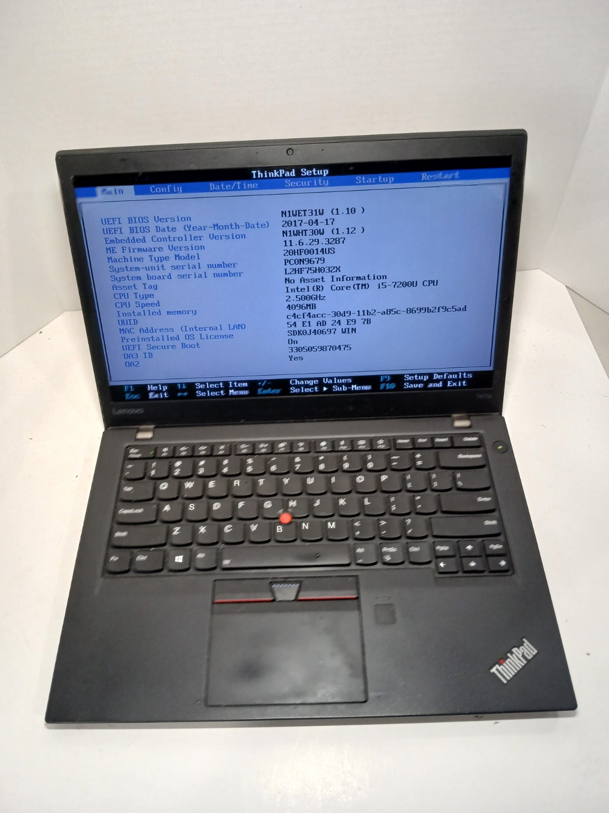 Lenovo ThinkPad T470S 14" Laptop i5-7200u 2.5 GHz 16GB NO OS/HDD #97