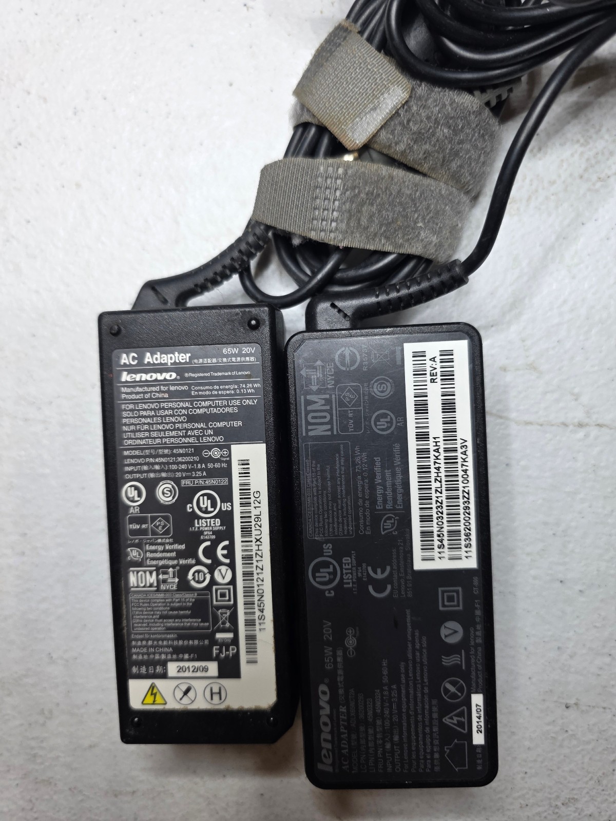 (Lot of 65 Genuine Lenovo 65W Laptop AC & 90W Adapter Charger Yellow Barrel #258