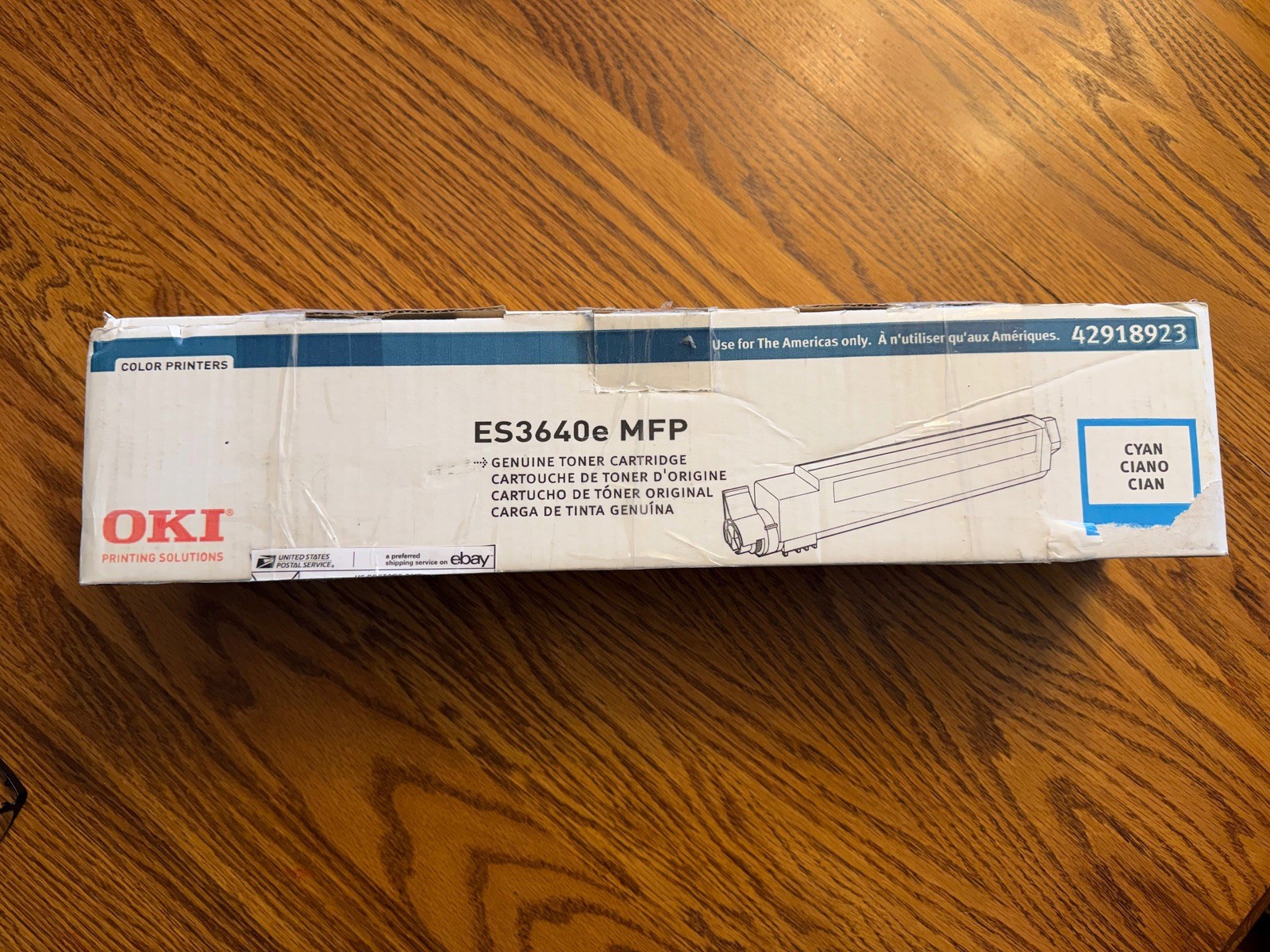 Genuine Okidata ES3640e MFP (42918923) Cyan Toner Cartridge -- New Sealed