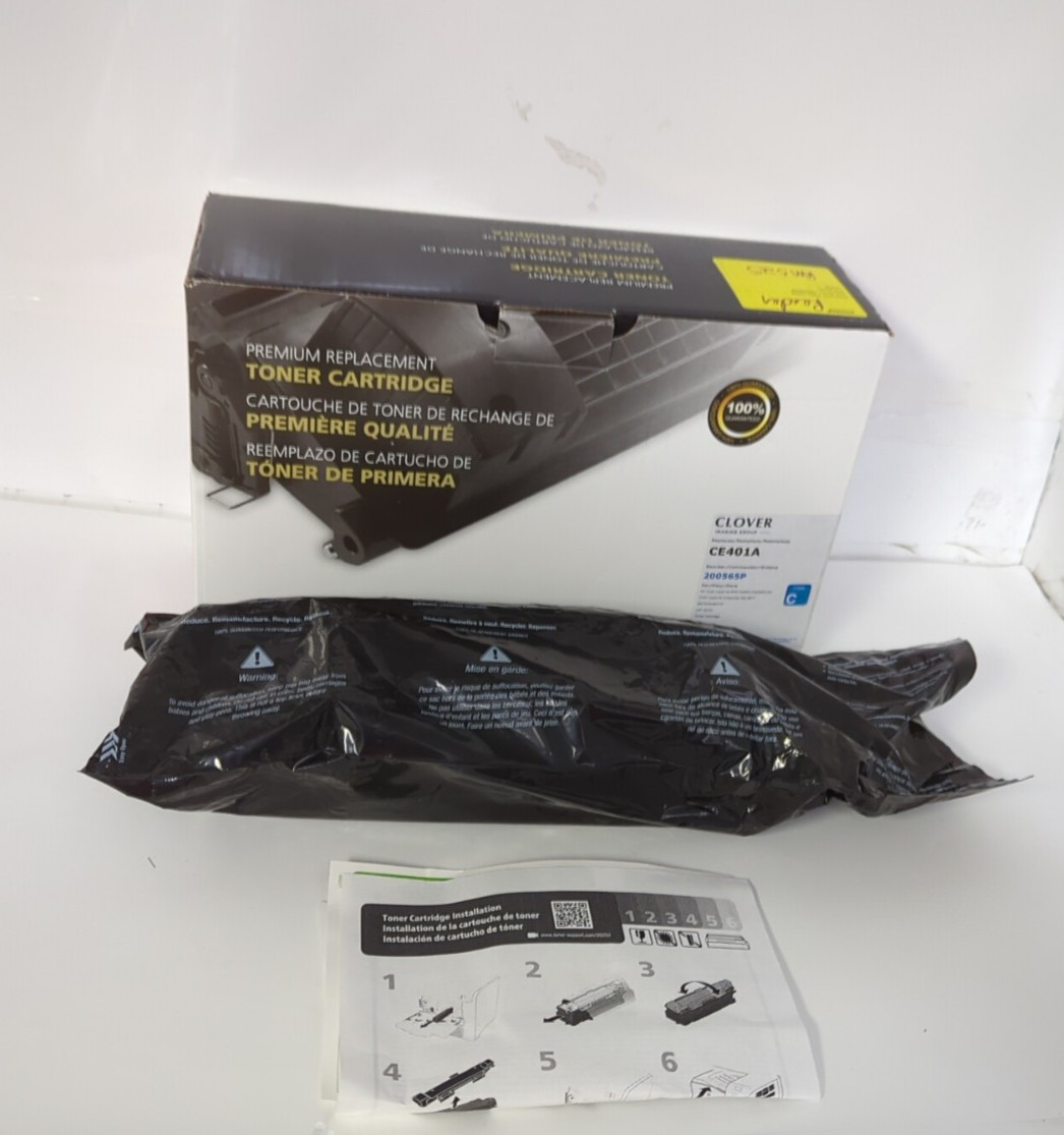 CLOVER PREMIUM REPLACEMENT TONER CARTRIDGE CE401A, 200565P CYAN
