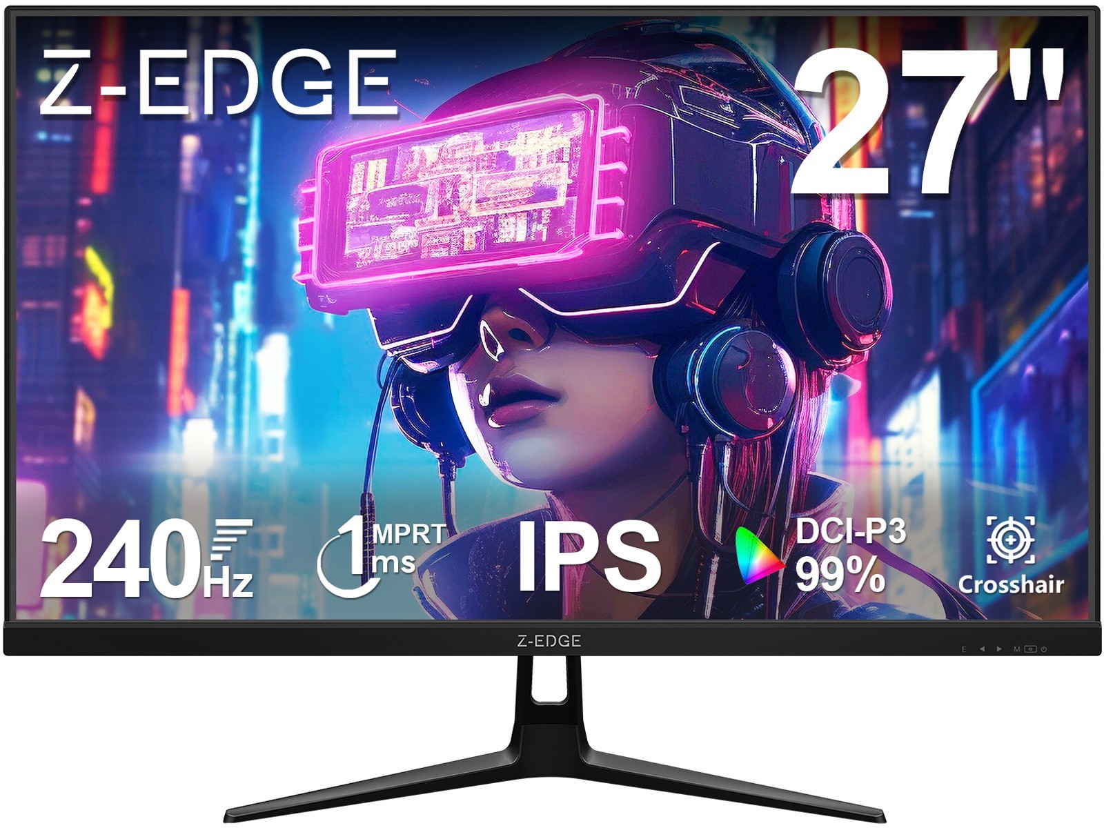 Z-EDGE 27 inch 1080P FHD 240Hz 1ms IPS Flat Panel Gaming Monitor, HDMI x2, DP x2