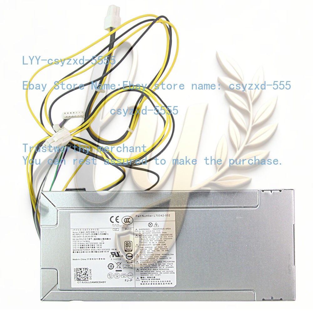 180W Power Supply for HP Desktop L70042-002 D19-180P1A M01-F1033wb