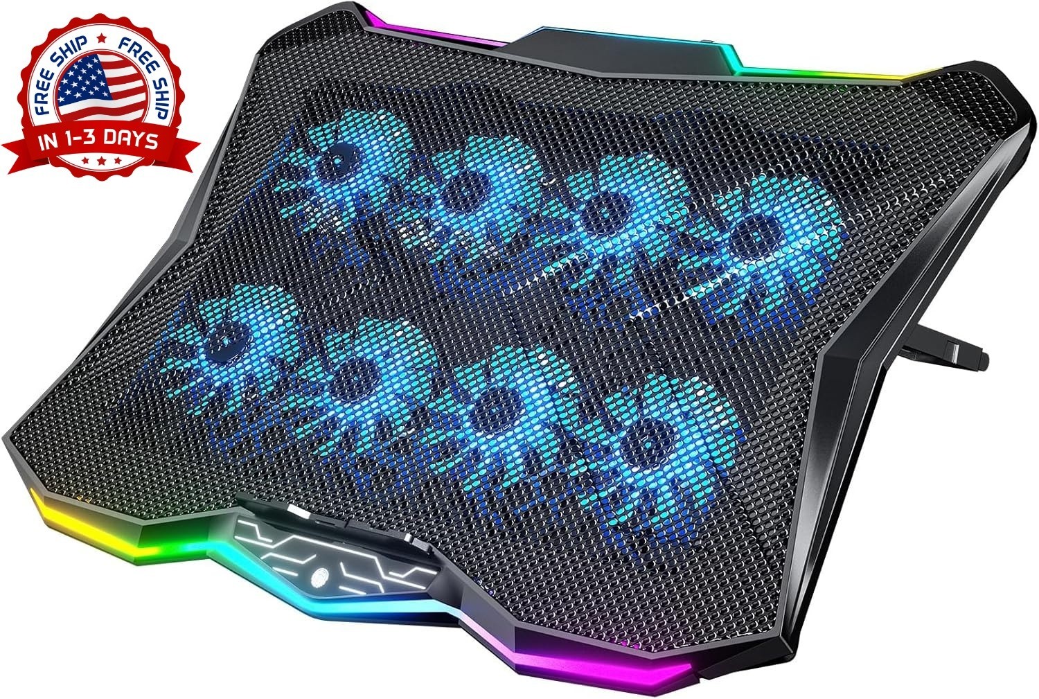 Base de refrigeración para portátil con 8 ventiladores y 7 ranuras de altura NEW