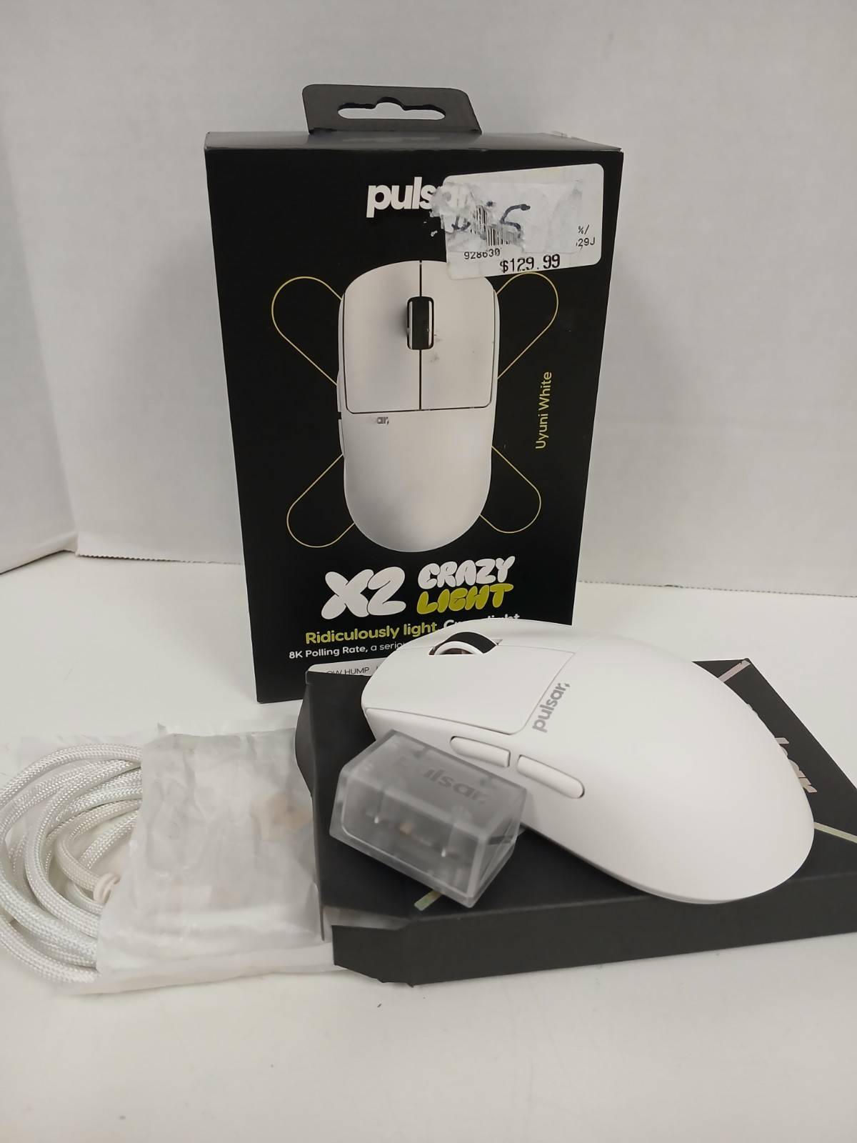 Pulsar X2 Crazy Light Wireless 8K Uyuni White Mouse, Size 1 Mini