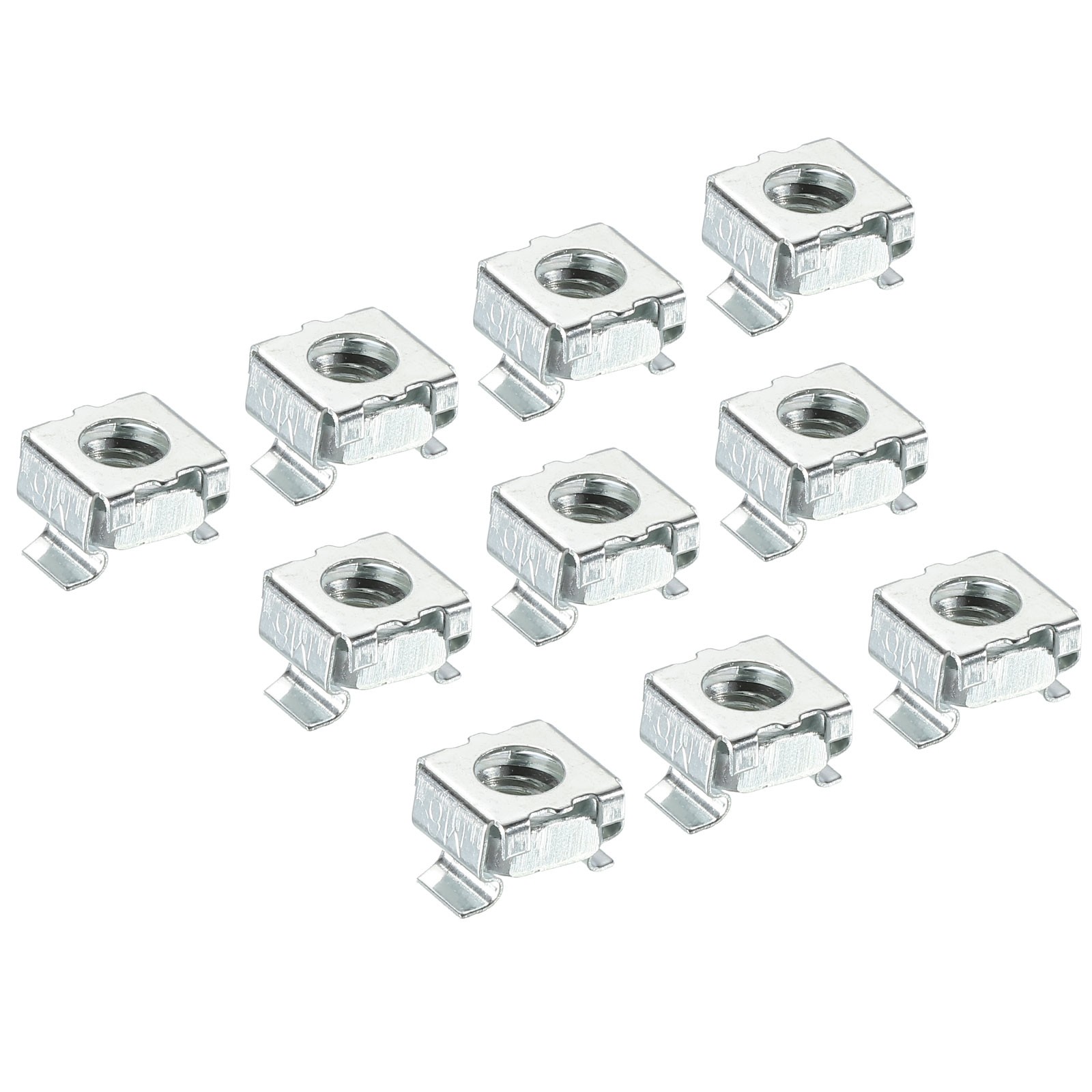 M6 Cage Nut Carbon Steel Zinc Plated for Server Rack Cabinet Silver Tone 30Pcs