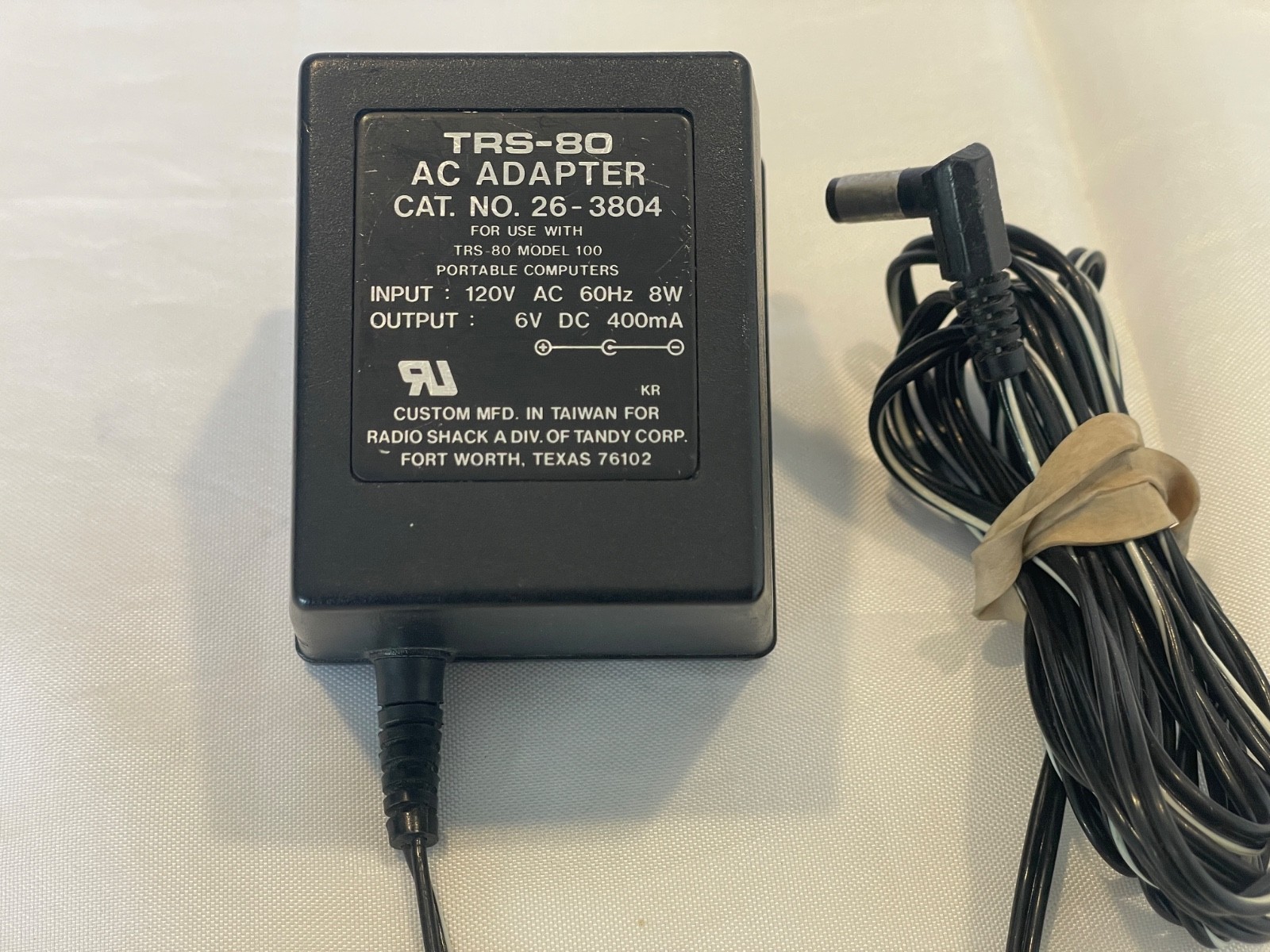 Vintage Tandy Radio Shack TRS-80 AC Adapter Power Supply #26-3804. TESTED