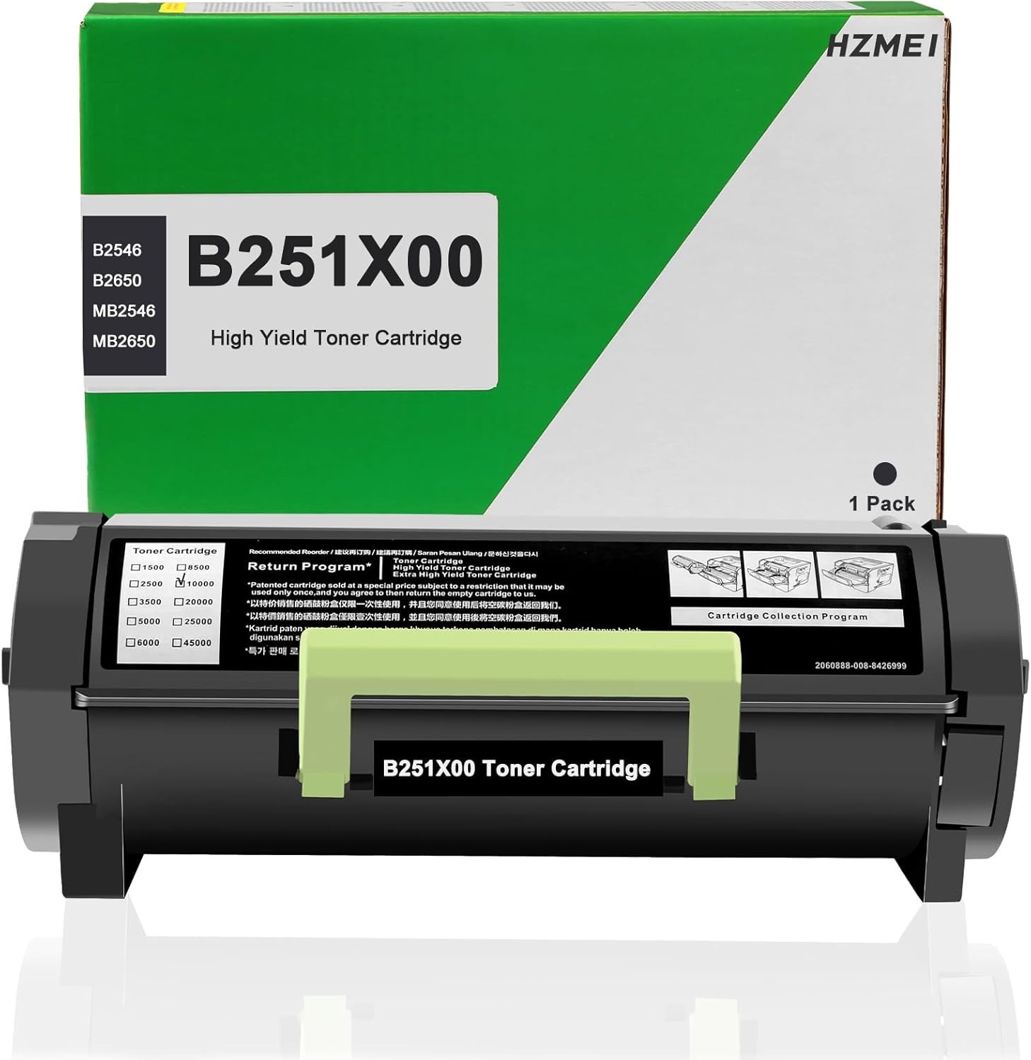 High Yield B251X00 Toner Cartridge w Chip B251X00 Black For Lexmark B2546, 2832