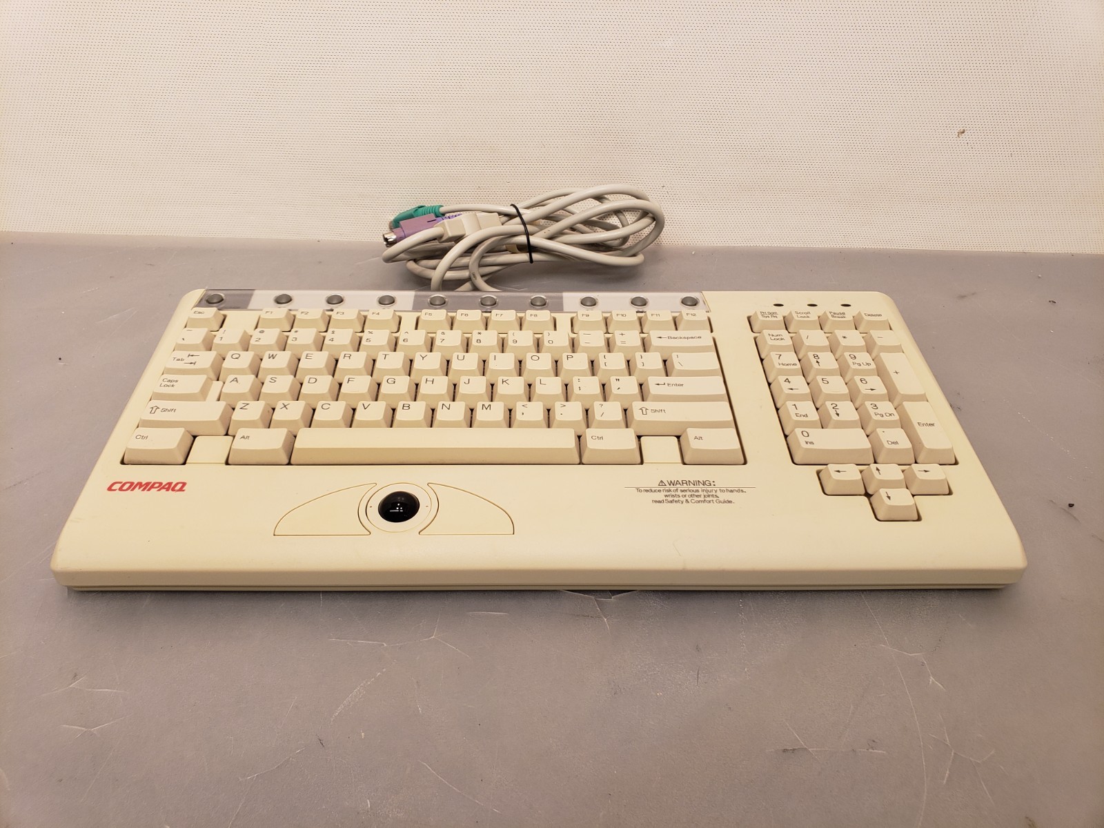 Vintage Compaq 158649-001 164989-001 KB-9968 PS/2 Rack Keyboard Trackball Mouse