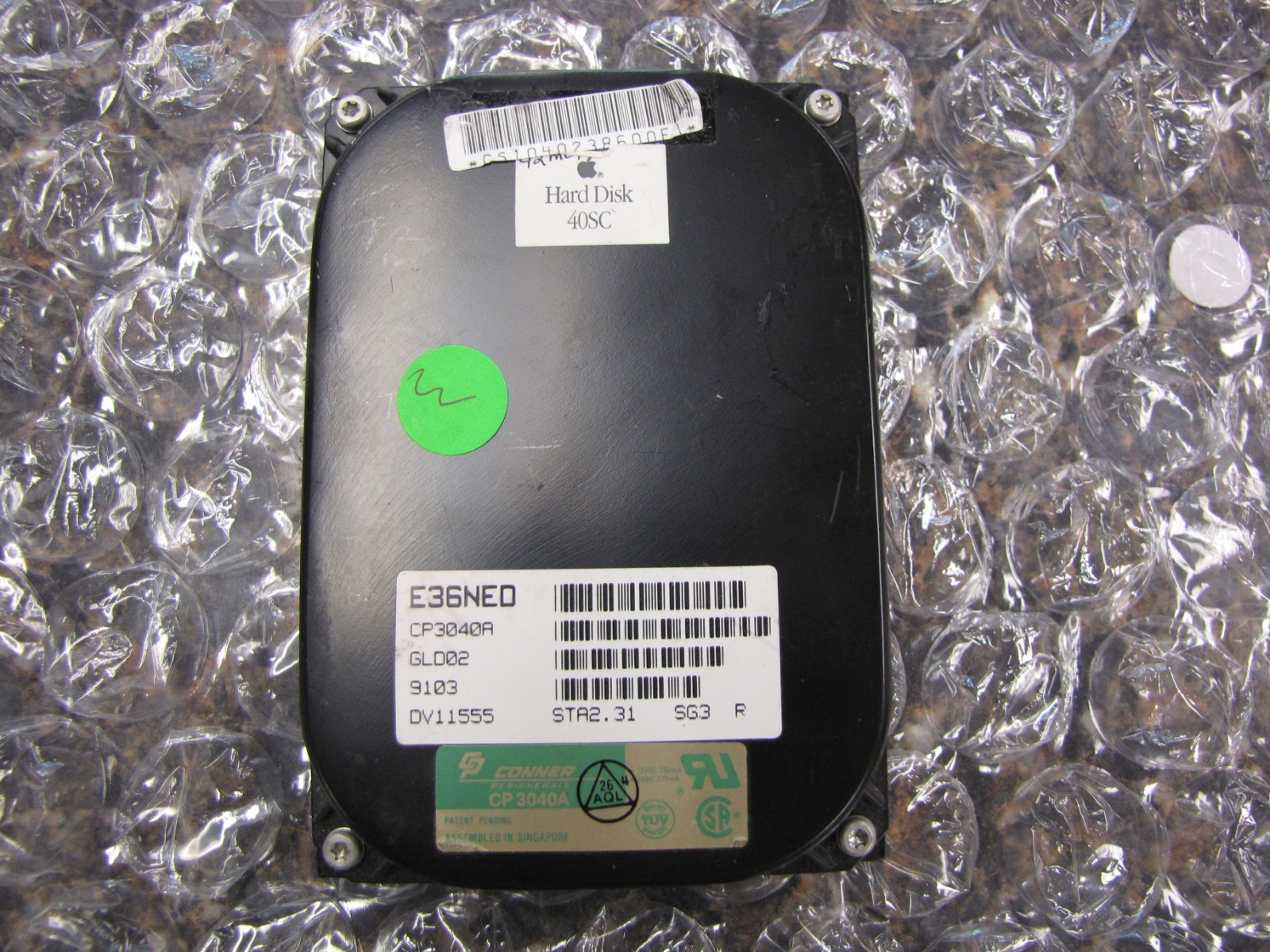 Conner CP3040A SCSI 40MB for Apple Mac 40SC Hard Disk Drive 3.5" TESTED -NL14