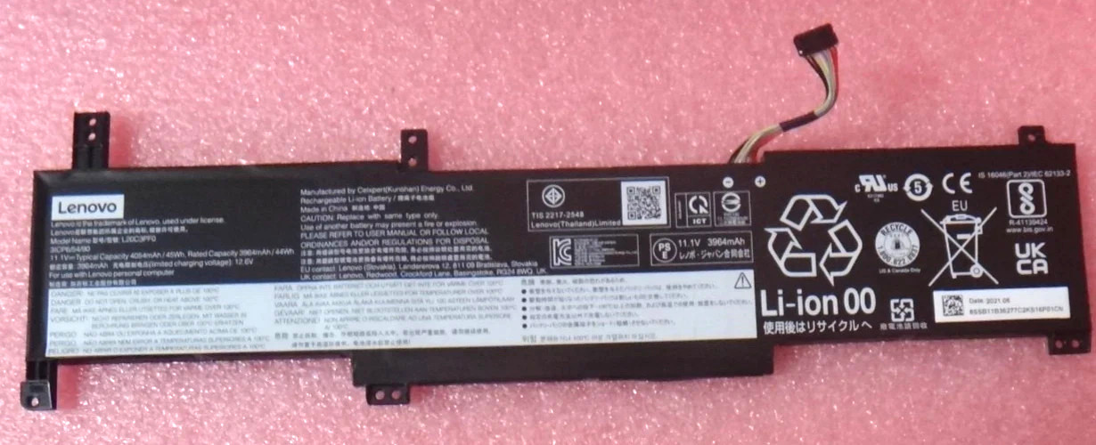 OEM Lenovo 11.1V, 45Wh, 3cell Battery  L20C3PF0 5B11B36283-L20M3PF0 5B11B36279