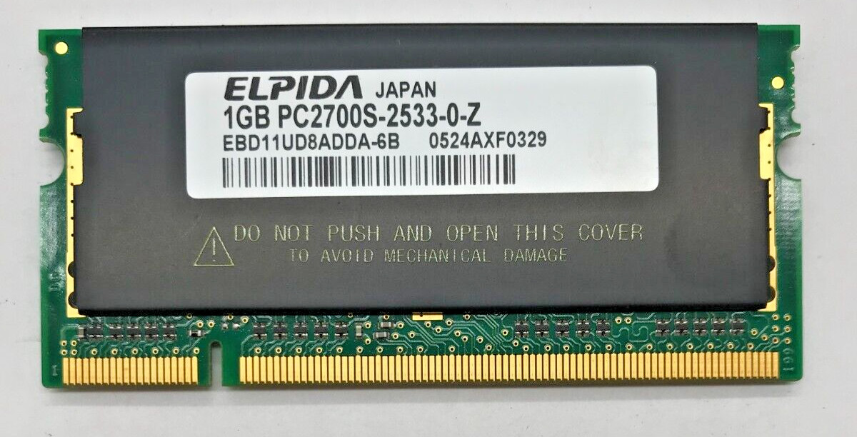 Elpida 1GB (1x1GB) DDR1 SODIMM EBD11UD8ADDA-6B PC2700S-2533-0-Z #R2045