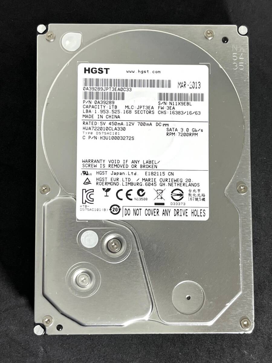 1TB  HUA722010CLA330 / HITACHI / HGST Usage: 47029h 3.5 inch Internal HDD 7200r