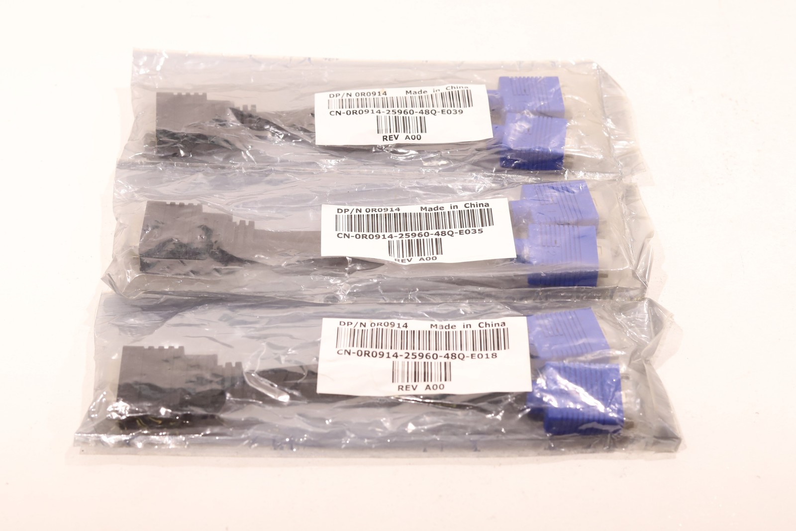 Lot of 3 Dell DMS-59 to Dual VGA Y-Splitter Cable Dell P/N: 0R0914 Brand New