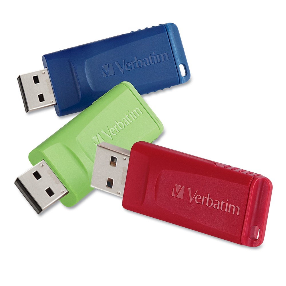 Verbatim Americas Llc 99122 16Gb Store N Go Usb Flash Drive 3Pk Red Green Blue