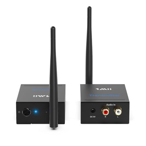1Mii 2.4Ghz Wireless Audio Transmitter Receiver for TV, 320ft Long Range 20ms