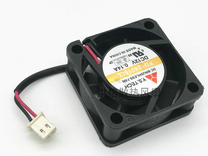1PC Y.S.TECH 4015 FD124015LL DC12V 0.14A 4CM 2-wire silent cooling fan