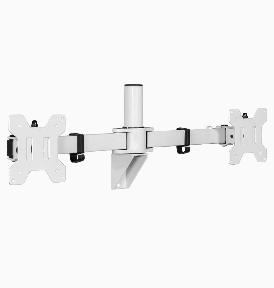 Vivo White Steel Telescoping Flush Wall Mount for Dual 21"-32" Computer Monitors