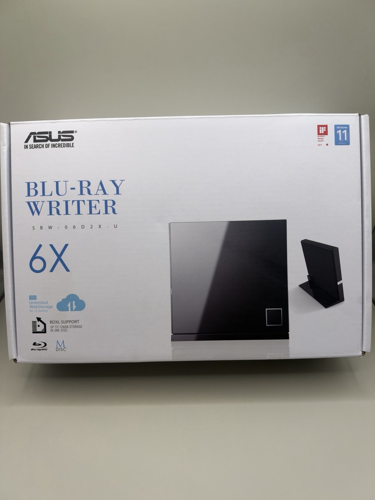 ASUS SBW-06D2X-U External 6X Slim Blu-ray Writer BDXL Support Black +TESTED