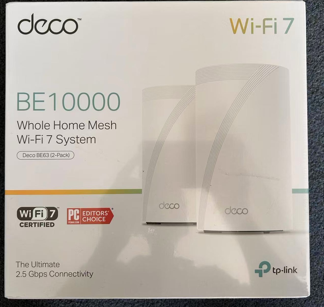 New TP Link Deco BE10000 Whole Home Mesh Wi-Fi 7 System Two Pack