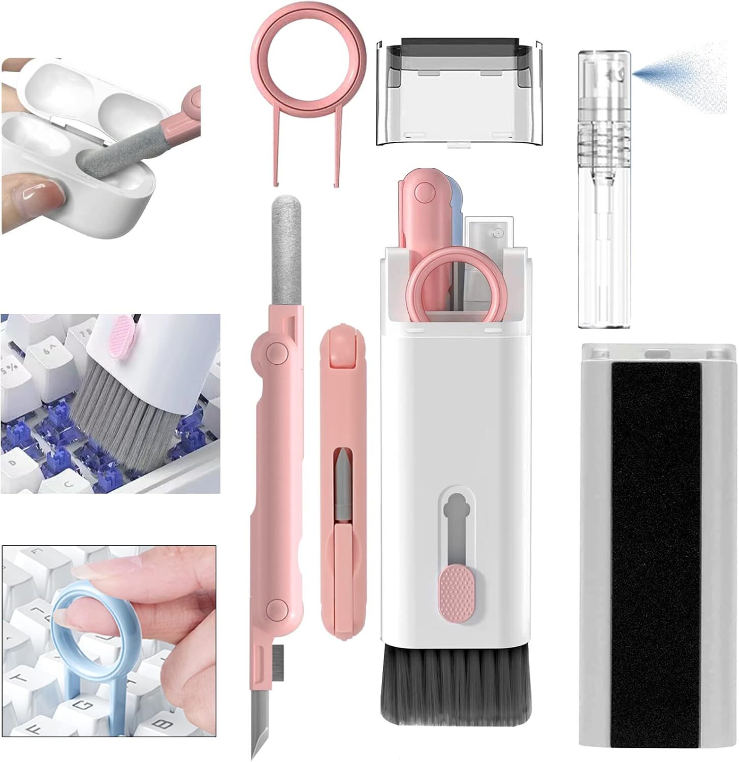 7 in 1 Keyboard Cleaning Kit Brush for Laptop PC AirPods Phone Cleaner Tool