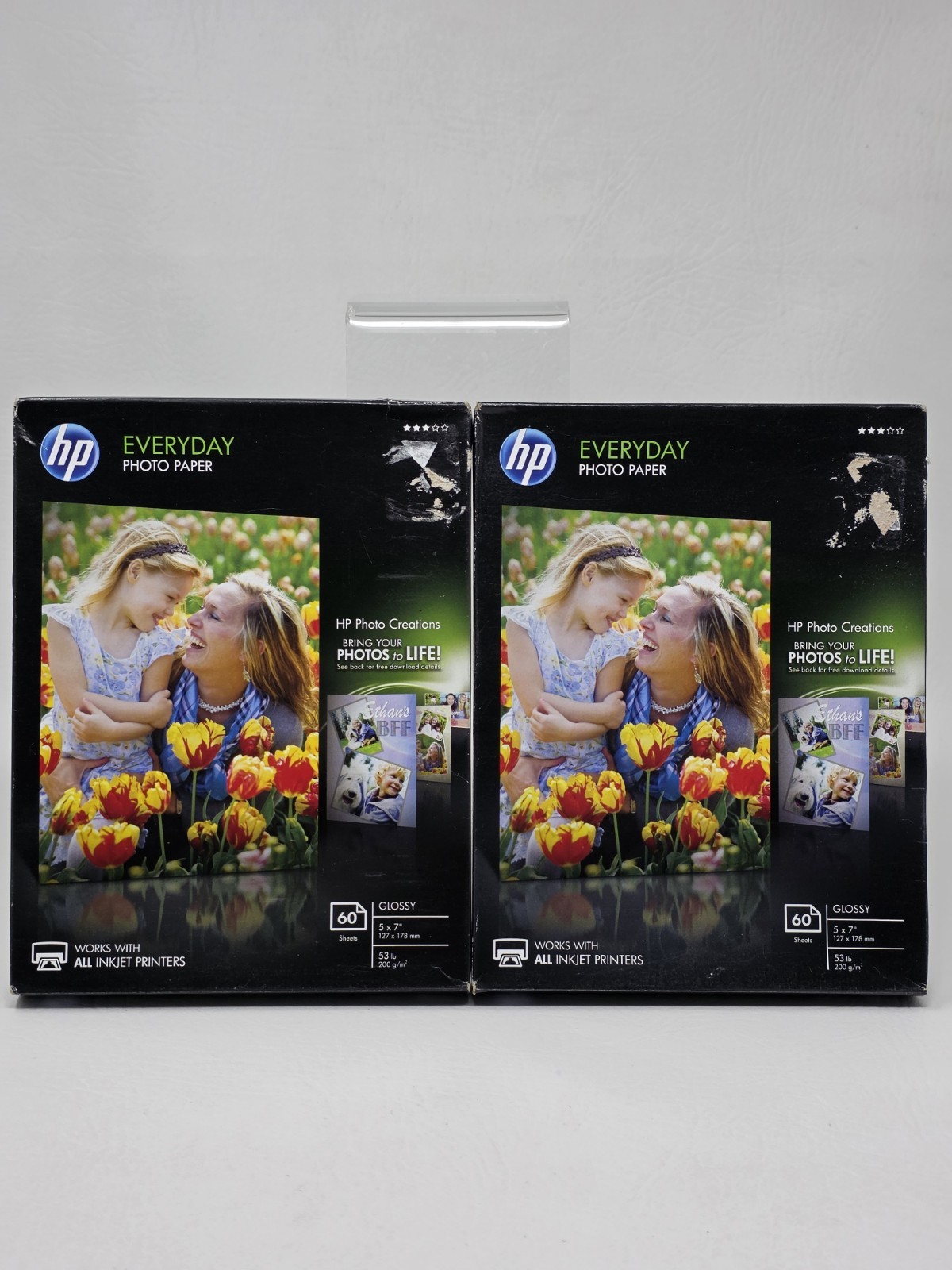 Lot Of 2 Boxes HP Genuine Photo Paper 60 Per 120 Total Sheets Glossy 5x7 CH097A