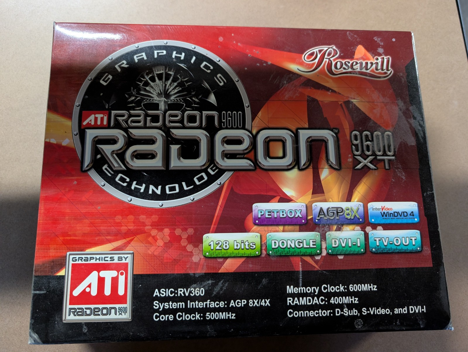 ATI Radeon 9600 XT   256MB Video Graphics Card Gfx Rosewill