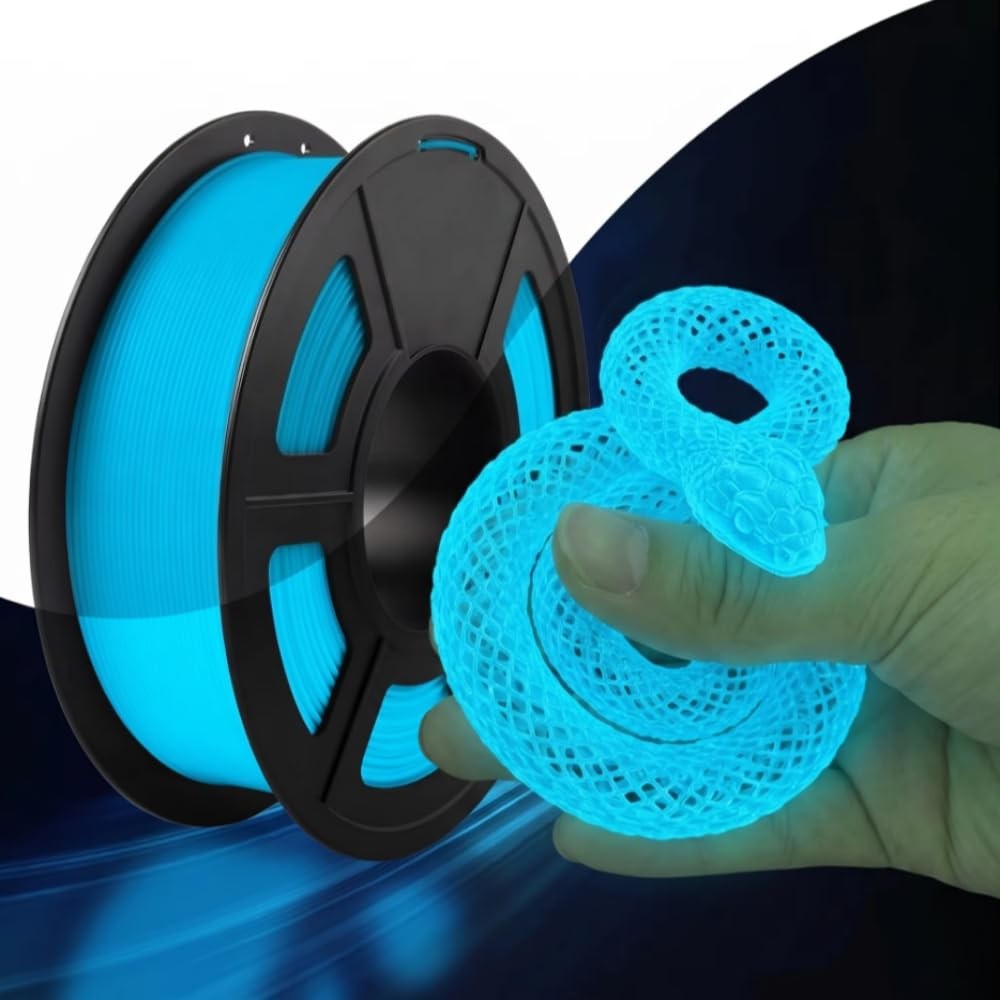 Filajoy3D 95A TPU 3D Printer Filament, Glow TPU Blue 250g
